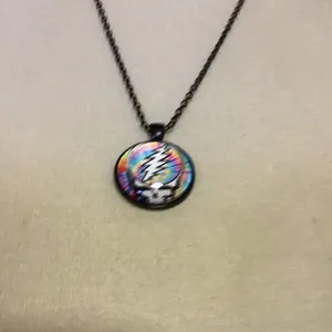 Grateful Dead tie dye steal your face necklace thumbnail 4