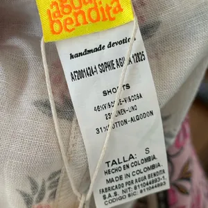 Agua Bendita Pink Cream Pineapple-Print Tie-Waist Short NWT thumbnail 7