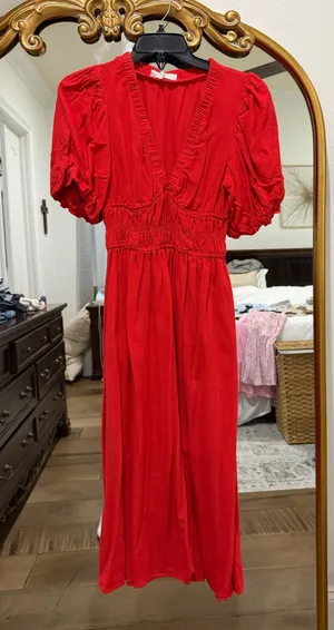 Red maxi dress thumbnail 1