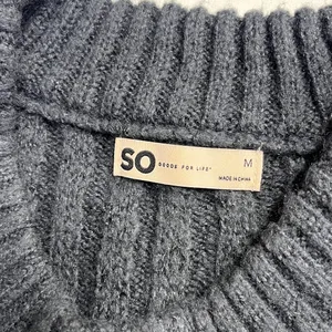 Imperfect‎ SO knit sweater fuzzy ribbed hem neck cuff casual office thumbnail 9
