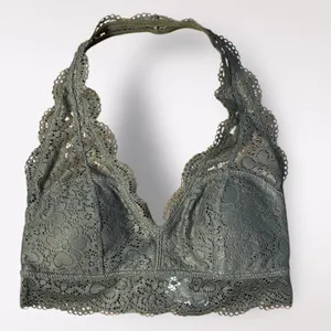 American Eagle Aerie Green Wildflower Lace‎ Padded Halter Bralette Size M NWT thumbnail 1