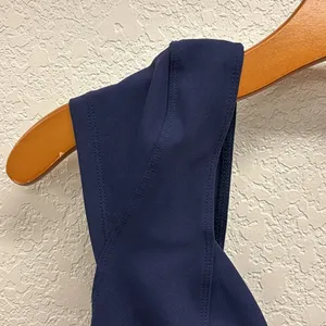 Free People Navy Blue Fitted Plunge Neck Cap Sleeve Top Size S thumbnail 3