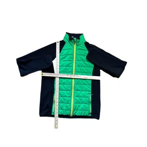 LAUREN RALPH LAUREN USED WOMEN MedGREEN/BLACK YELLOW NYLON/FLEECE JACKET JAMAICA thumbnail 2