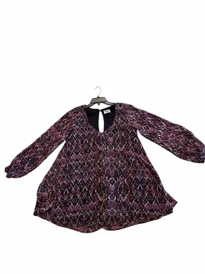 Show Me Your Mumu Snake Print Mini Purple Dress Boho Flowy Bell Sleeve M thumbnail 6