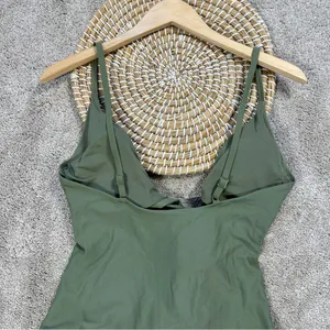 aerie Women’s Long Wrap Tie One Piece Full Coverage Swimsuit in Green L thumbnail 8