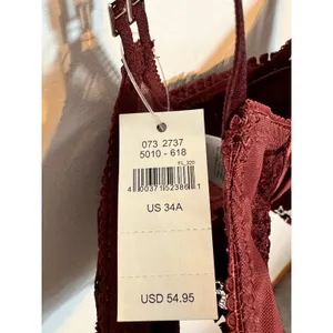 Brand New Aerie Real Power Wireless Push up Joy Lace Bra Women's Royal Berry 34A thumbnail 7