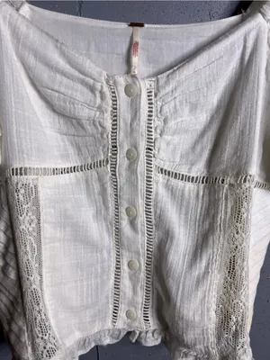 Free People Bali Alana Top and Pant Cloud Dancer Combo Set in size XL. thumbnail 12