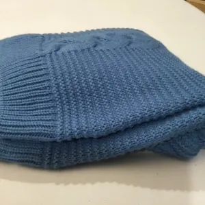 Blue Cable Knit Open Front Cardigan Sweater by PrinStory thumbnail 2