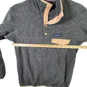 Patagonia Synchilla‎ Fleece Snap-T Pullover Gray Peach XS Lightweight Gorpcore thumbnail 6