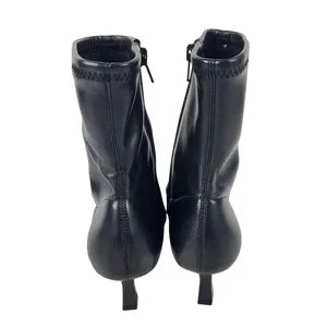 Abound Black Pointed Toe‎ Kitten Heel Sock Ankle Boots Faux Leather Size 8M thumbnail 5