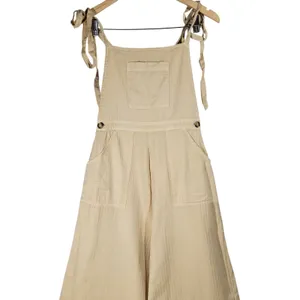ASOS DESIGN Wide Leg Tie Strap Jumpsuit Tall Beige Cotton‎ Women's Size 0 thumbnail 3