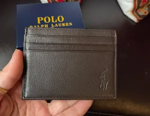 Ralph Lauren polo credit card wallet in brown with gift box in leather thumbnail 5