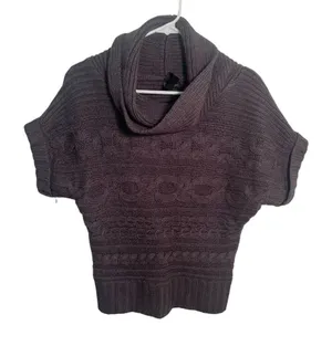 Nine‎ West Jeans Women's Size Small Turtleneck Sweater Dark Gray Cableknit thumbnail 1