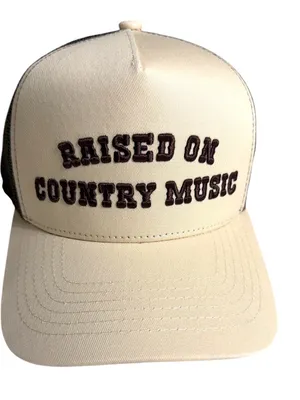 NWOT C.C. Raised On Country Music Beige Trucker Cap thumbnail 2