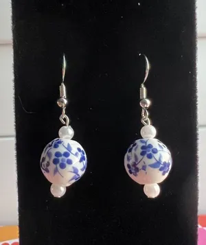 Chinoiserie Dangle Earrings handmade thumbnail 1