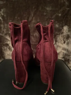 Velvet High Heels Red Size 6 thumbnail 2