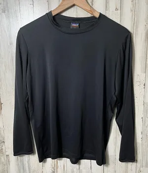 Vintage Patagonia Capilene Black Lightweight Base Layer Long Sleeve Womens Small thumbnail 1