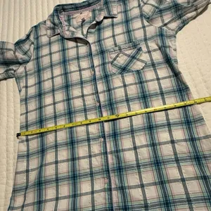 Victoria’s Secret Sz S Small Blue Pink White Plaid Flannel Pajama Night Shirt thumbnail 10