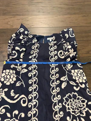 TCEC Navy Flutter Sleeve Dress Sz M thumbnail 9
