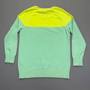 Madewell Womens Colorblock Raglan Sweater Mint Green Neon Yellow Size S‎ thumbnail 9