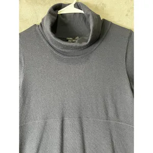 Theory Wool Blend Cowl Neck Shift Dress Black Short Sleeve Career Women's Medium thumbnail 2