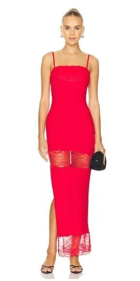 NWT Superdown Gemma Maxi Dress in Red, size XS thumbnail 1