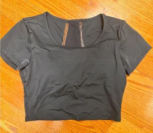 🌸Black Women's Scoop Neck Crop Top Black Size M thumbnail 1