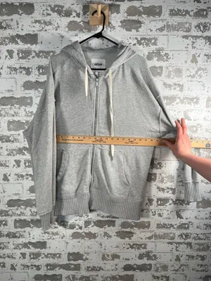 Aerie | women gray full zip hoodie distressed oversized thumbnail 5