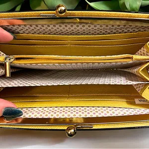 NWOT•Evening Bag•Clutch•Faux Black Patent Leather•Vintage Style Kiss Lock •Chain thumbnail 6