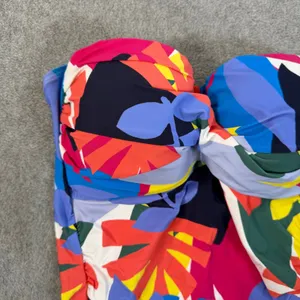 Anne Cole Women's Small Strapless Tankini Top Multicolor Abstract Floral Ruched thumbnail 3