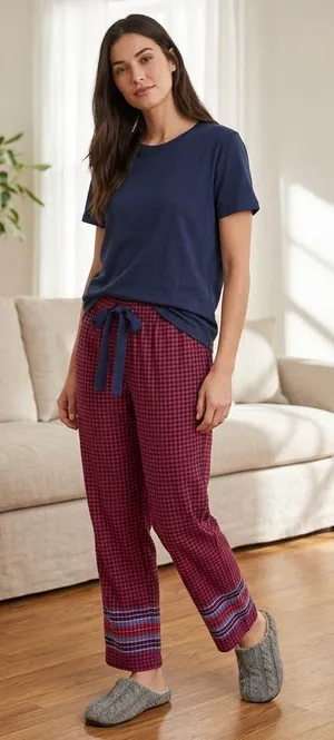 Aerie Gingham Plaid Pajama Pants Lightweight Cozy Lounge Medium thumbnail 1