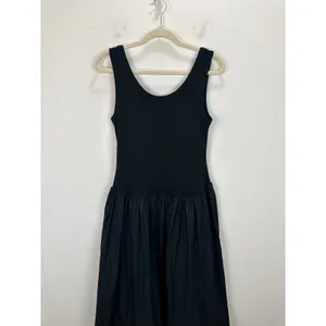 Madewell Mixed Poplin Scoopneck Maxi Dress Cotton A Line Minimalist Black M NWT thumbnail 13
