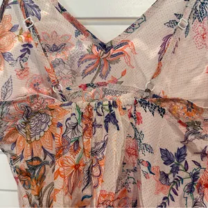 Hemant and Nandita Spaghetti Strap Camisole Sz XXS Pink Floral thumbnail 5