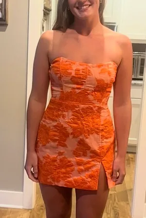 Showpo Orange Floral Mini Dress thumbnail 3