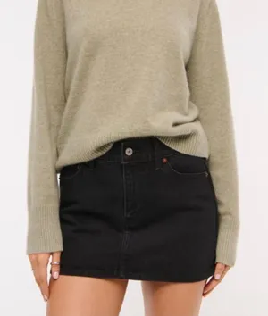 Abercrombie & Fitch black denim mini skirt size 26 thumbnail 1
