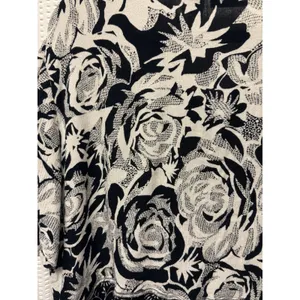 Women Draper and Damons PXL Rayon Black Off White‎ Floral Button Pullover Blouse thumbnail 12