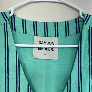 Damson Madder Anthro Green Striped Coco Waistcoat Vest 14 Women thumbnail 3