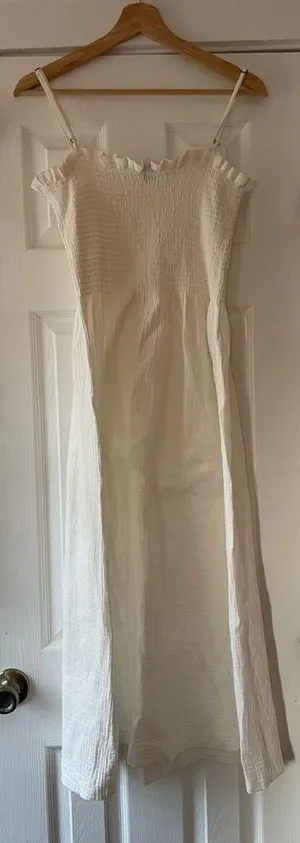 Faherty White Organic Cotton Gauze Sun Dress Size Small Unused thumbnail 2