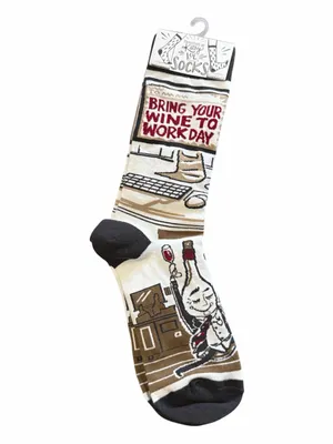 Primitives by Kathy Crew Socks in White, Black, Tan & Red Cocktail Design thumbnail 2