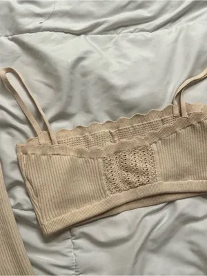 Reformation Magnolia Knit Set Ivory - Size Small thumbnail 8