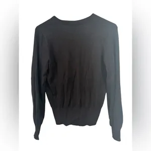 Ann Taylor Factory Black Wrap Front Knit Sweater XS Workwear Business Casual thumbnail 6