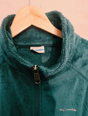 {XL} Columbia Fleece Full Zip Jacket Green thumbnail 4