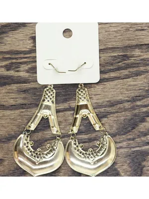 NWT Melody Womens Fashion Teardrop Enamel Filigree Earrings Gold / Blue 3.5" thumbnail 4
