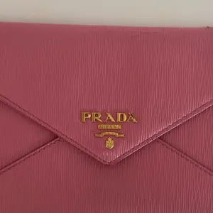 Prada Vitello Pink Envelope Clutch Wallet with Gold Embossed Hardware thumbnail 2