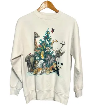 SIGNAL SPORTS Vintage Habitat Animal Cream Sweater thumbnail 1