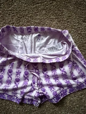 Pink Palm Puff Pajamas - Twilight Purple - Size Medium, NWT w/ Bag and Box thumbnail 5