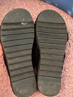  Black Plush Crisscross Slide Slippers thumbnail 6