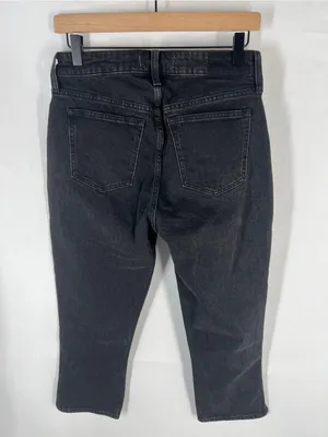 Abercrombie & Fitch Curve Love Mid Rise Cropped Straight Split Hem Jeans 27 NWT thumbnail 6