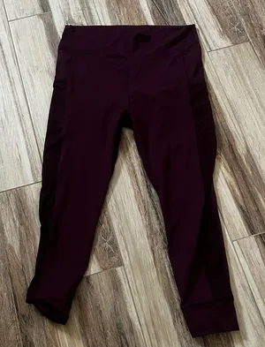 Fabletics burgundy leggings thumbnail 1