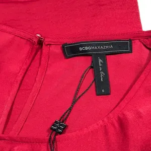 BCBGMAXAZRIA Red Iselin Midi Drape Dress Size Small thumbnail 9